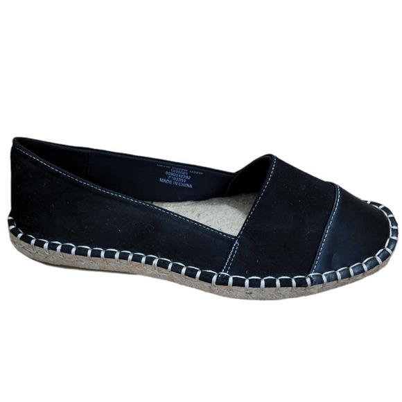 ASOS Design Wide Fit Joy Toe-Cap Espadrilles in Black faux suede - Picture 1 of 10